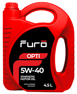 FURO 5W40FR005 Furo OPTI 5W40 (4,5L) масло моторное! синт.\ ACEA A3/B3/B4, API SM/CF, МВ 229.5, VW 502.00/505.00