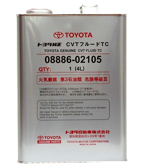  08886-02105 TOYOTA CVT Fluid tc 4 л (жидкость для АКПП вариаторного типа CVT) Япония, Железная банка