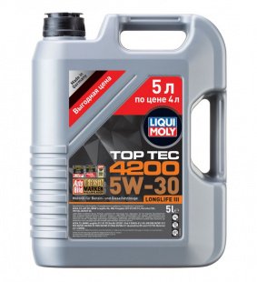 39042 LIQUI MOLY Top Tec 4200 5w30 SP, C3 5 л по цене 4-х (масло синтетическое)  